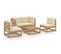 Salon De Jardin 5 PCs Avec Coussins Bois De Pin Massif