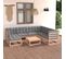 Salon De Jardin 8 PCs Avec Coussins Bois De Pin Massif