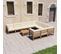 Salon De Jardin 11 PCs Avec Coussins Marron Miel Bois De Pin