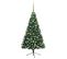 Demi-arbre De Noël Artificiel Pré-éclairé Et Boules Vert 120 Cm