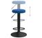 Tabourets De Bar 2 PCs Bleu Velours