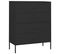 Commode Noir 80x35x101,5 Cm Acier