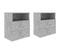 Tables De Chevet 2 PCs Gris Béton 50x32x60 Cm