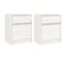 Tables De Chevet 2 PCs Blanc 40x31x50 Cm Bois De Pin Massif