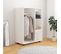 Vidaxl Garde-robe Avec Roues Blanc 80x40x110 Cm Aggloméré Placard Penderie Armoire De Rangement