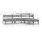 Salon De Jardin 4 PCs Bois De Pin Massif Gris