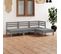 Salon De Jardin 4 PCs Bois De Pin Massif Gris