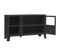 Buffet Industriel Noir 105x35x62 Cm Métal Et Verre