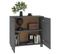 Buffet Hamar Gris Foncé 85x35x80 Cm Bois Massif De Pin