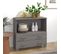 Buffet Hamar Gris Clair 85x35x80 Cm Bois Massif De Pin