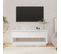 Meuble TV Blanc Brillant 102x41x44 Cm Aggloméré