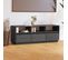 Meuble TV Gris 140x37x50 Cm Bois De Pin Massif