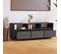 Meuble TV Gris 140x37x50 Cm Bois De Pin Massif