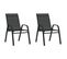 Chaises Empilables De Jardin Lot De 2 Noir Tissu Textilène