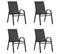 Chaises Empilables De Jardin Lot De 4 Noir Tissu Textilène