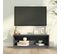 Meuble TV Gris 90x35x35 Cm Bois De Pin Massif