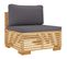 Salon De Jardin 5 PCs Avec Coussins Bois De Teck Solide