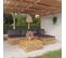 Salon De Jardin 5 PCs Avec Coussins Bois De Teck Solide