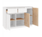 Buffet Blanc 110x34x75 Cm Bois Massif De Pin