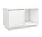 Meuble TV Blanc 74x35x44 Cm Bois De Pin Massif