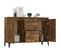 Buffet Chêne Fumé 104x35x70 Cm Bois Contreplaqué