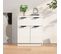 Buffet Blanc Brillant 60x30x70 Cm Bois Contreplaqué