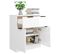 Buffet Blanc Brillant 60x30x70 Cm Bois Contreplaqué