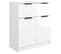 Buffet Blanc Brillant 60x30x70 Cm Bois Contreplaqué