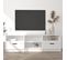 Meuble TV Blanc Brillant 150x33,5x45 Cm Bois Contreplaqué