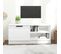 Meuble TV Blanc Brillant 80x35x36,5 Cm Bois Contreplaqué