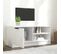 Meuble TV Blanc Brillant 80x35x36,5 Cm Bois Contreplaqué