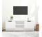 Meuble TV Blanc 102x35x36,5 Cm Bois Contreplaqué