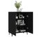 Buffet Noir 70x34x90 Cm Bois Contreplaqué