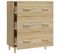 Buffet Chêne Sonoma 70x34x90 Cm Bois Contreplaqué