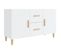 Buffet Blanc Brillant 100x36x60 Cm Bois Contreplaqué