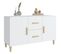 Buffet Blanc Brillant 100x36x60 Cm Bois Contreplaqué