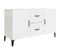 Buffet Blanc Brillant 100x36x60 Cm Bois Contreplaqué