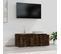 Meuble TV Chêne Fumé 80x34x30 Cm Bois Contreplaqué