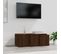 Meuble TV Chêne Marron 80x34x30 Cm Bois Contreplaqué