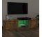 Meuble TV Avec Lumières LED Chêne Fumé 120x30x35,5 Cm