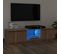 Meuble TV Avec Lumières LED Chêne Marron 140x40x35,5 Cm
