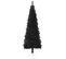 Demi sapin de Noël artificiel mince avec support Noir 180 cm