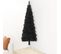 Demi sapin de Noël artificiel mince avec support Noir 180 cm