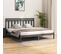 Cadre De Lit Gris Bois Massif 180x200 Cm Super King