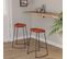 Tabourets De Bar Gavin Lot De 2 45x40x63cm Bois Massif Manguier