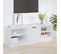 Meuble TV Blanc Brillant 102x35,5x36,5 Cm Bois Contreplaqué