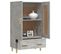 Buffet Haut Gris Béton 70x31x115 Cm Bois Contreplaqué