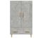 Buffet Haut Gris Béton 70x31x115 Cm Bois Contreplaqué