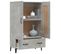 Buffet Haut Gris Béton 70x31x115 Cm Bois Contreplaqué