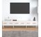 Meuble TV Blanc Brillant 150x34,5x30 Cm Bois Contreplaqué